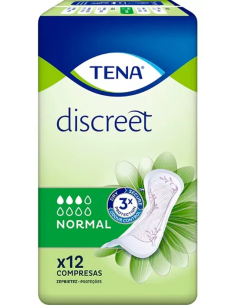 TENA DISCREET NORMAL OFRECE PROTECCIÓN DISCRETA Y SEGURA PARA LAS PÉRDIDAS DE ORINA MODERADAS.