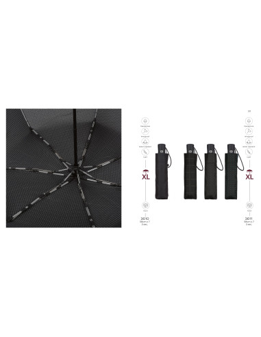 GUARDA-CHUVA DOBRÁVEL HOMEM 7V AUTOMÁTICO XL PRETO