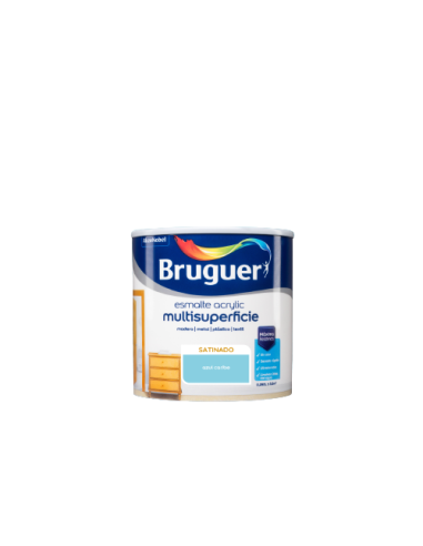 BRUGUER ESMALTE ACRÍLICO MULTI-SUPERFÍCIE CETIM 250 ml. AZUL CARIBENHO