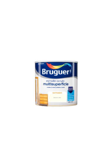 BRUGUER ESMALTE ACRÍLICO MULTI-SUPERFÍCIE CETIM 250 ml. OFF WHITE