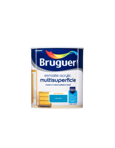 BRUGUER ESMALTE ACRÍLICO CETIM MULTI-SUPERFÍCIE 750 ml. AZUL CÉU