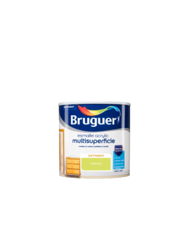 BRUGUER ESMALTE ACRÍLICO CETIM MULTI-SUPERFÍCIE 250 ml. LIMA VERDE