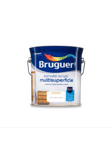 BRUGUER ESMALTE ACRÍLICO CETIM MULTI-SUPERFÍCIE 4 l. BRANCO PERMANENTE