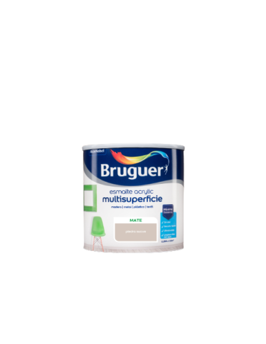 BRUGUER ESMALTE ACRYLIC MULTISUPERFICIE MATE 250 ml. PIEDRA SUAVE