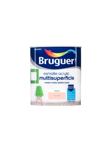 BRUGUER ESMALTE ACRYLIC MULTISUPERFICIE MATE 750 ml. ROSA PASTEL