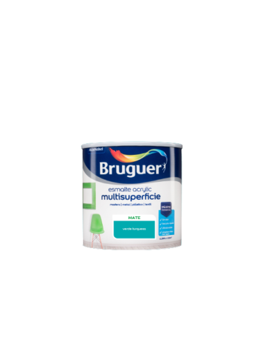 BRUGUER ESMALTE ACRYLIC MULTISUPERFICIE MATE 250 ml. VERDE TURQUESA