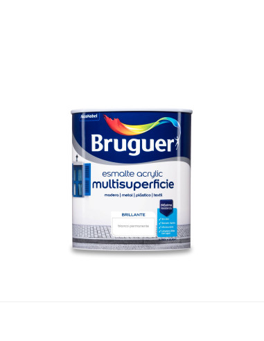 BRUGUER ESMALTE ACRÍLICO BRILHANTE MULTI-SUPERFÍCIE 750 ml. BRANCO PERMANENTE