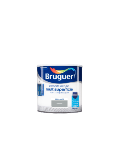 BRUGUER ESMALTE ACRÍLICO BRILHANTE MULTI-SUPERFÍCIE 250 ml. CINZA PÉROLA