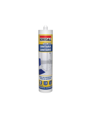 SILICONA SANITARIA NEUTRA BLANCA SOUDAL 290 ML.