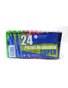 PINZAS ROPA PQT. 24 TARRES PLASTICO