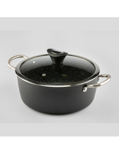 POTE DE PEDRA PRETA 28 CM. 20226