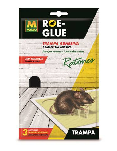 Roe-Glue trampa adhesiva ratones 3ud