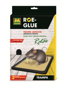 Roe-Glue trampa adhesiva ratas 2 ud