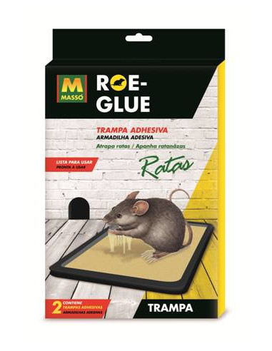 Roe-Glue trampa adhesiva ratas 2 ud