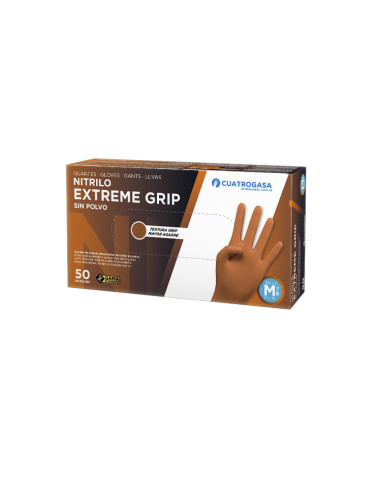 LUVAS DE NITRILO LARANJA GRIP C50 MED.