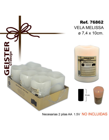 VELA MELISSA PILAS 76862 10X74CM. BCA