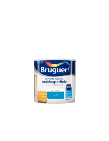 BRUGUER ESMALTE ACRÍLICO CETIM MULTI-SUPERFÍCIE 250 ml. AZUL CÉU