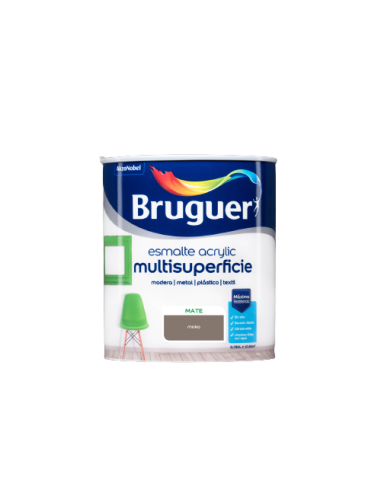 BRUGUER ESMALTE ACRYLIC MULTISUPERFICIE MATE 750 ml. MOKA