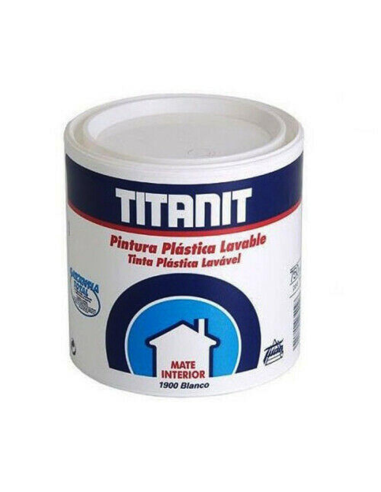PINTURA PLASTICA TITANLUX TITANIT DECORACION MATE BLANCO 750 ml