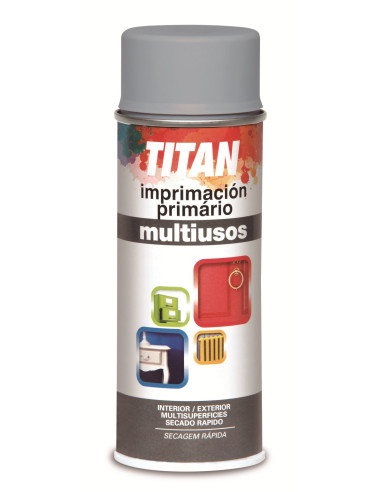 SPRAY  TITAN MULTIUSOS IMPRIMACION 400 ml GRIS CLARO