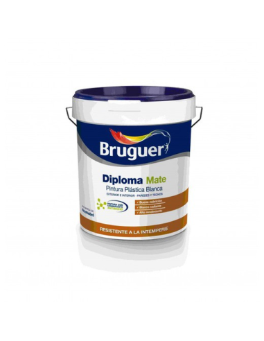 PINTURA PLASTICA BRUGUER DIPLOMA LISO 15 L BLANCO