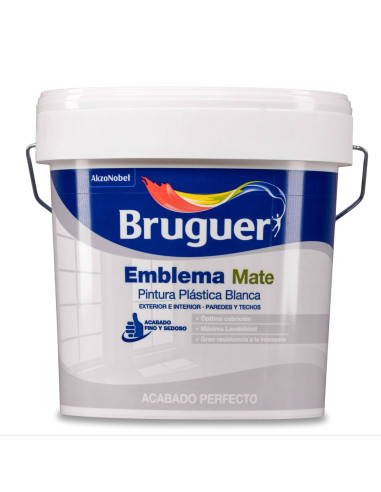 PINTURA PLASTICA BRUGUER EMBLEMA MATE 4 L BLANCO