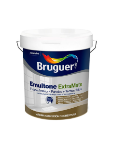 PINTURA PLASTICA BRUGUER EMULTONE EXTRA MATE B. 04 L  BLANCO