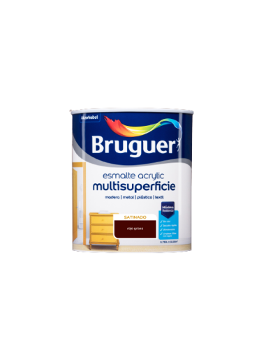 BRUGUER ESMALTE ACRÍLICO CETIM MULTI-SUPERFÍCIE 750 ml. VERMELHO GRENADE