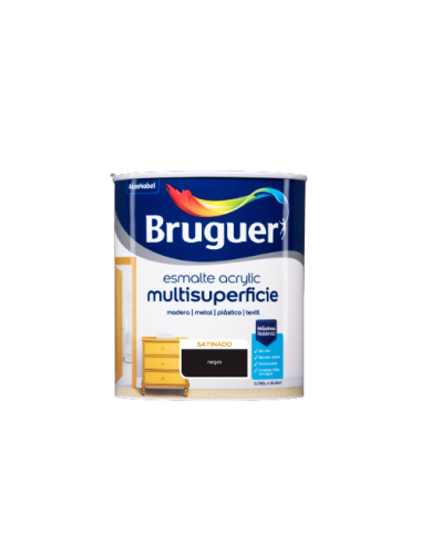 ESMALTE BRUGUER ACRYLIC MULTISUP. SATINADO 750 ml  NEGRO