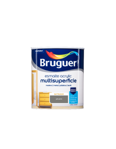 BRUGUER ESMALTE ACRÍLICO CETIM MULTI-SUPERFÍCIE 750 ml. CINZA PÉROLA