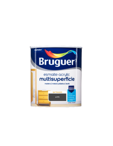 ESMALTE BRUGUER ACRYLIC MULTISUP. SATINADO 750 ml  GRAFITO