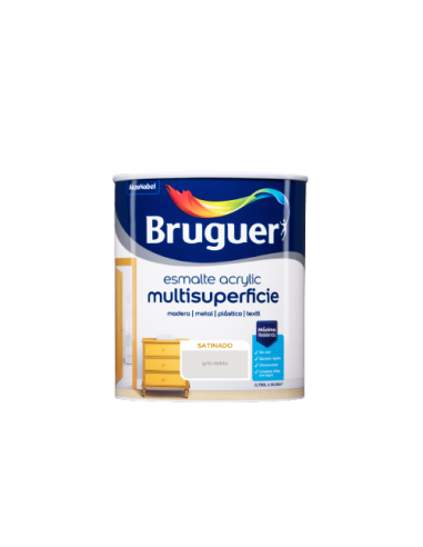 ESMALTE BRUGUER ACRYLIC MULTISUP. SATINADO 750 ml  GRIS NIEBLA
