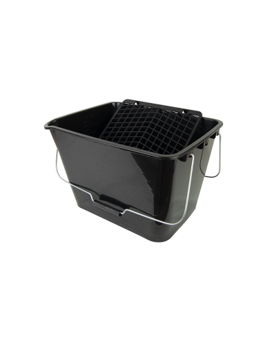 CUBETA PLASTICA  NEGRA PENTRILO 16L  REJILLA