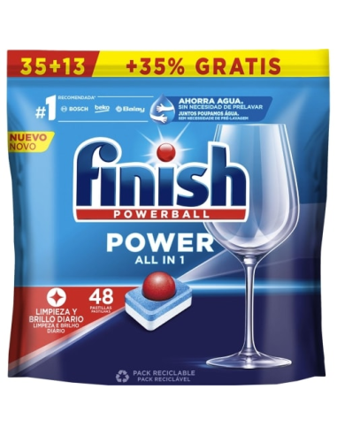 LAVAVAJILLAS MAQUINA FINISH TODO EN 1 PAQUETE  48 PASTILLAS