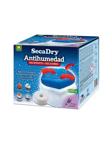 DESHUMIDIFICADOR SECA DRY RECIPIENTE  TABLETA 450 grs