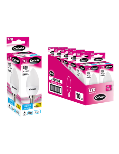 LAMPARA LED CEGASA VELA 6W  E-14 BLANCA