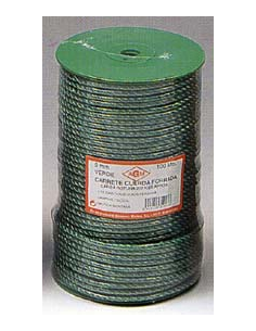 CUERDA TENDAL PLASTIFICADA 5 mm x 100 m POLIETILENO CABLEADO VERDE