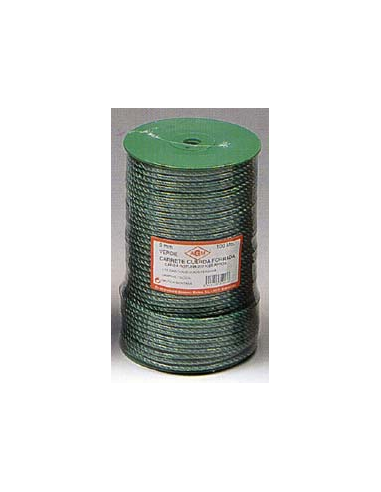 CUERDA TENDAL PLASTIFICADA 5 mm x 100 m POLIETILENO CABLEADO VERDE