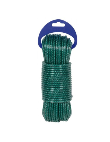 CUERDA TENDAL PVC BOBINA 15 m POLIETILENO CABLEADO VERDE