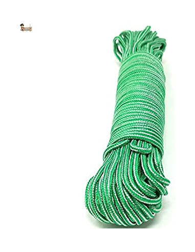 CUERDA TENDAL BOBINA 20 m POLIPROPILENO TRENZADO  BLANCOVERDE