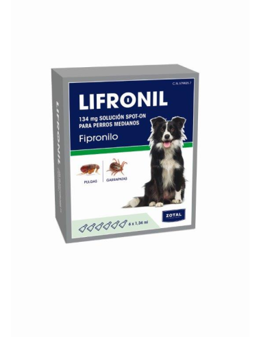 PIPETAS LIFRONIL PERROS MEDIANOS 6 x 134 ml