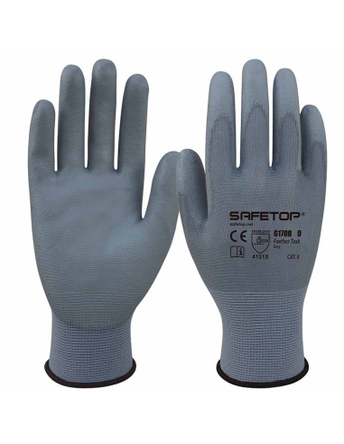 GUANTES SAFE TOP 170B TALLA 06 POLIURETANO GRIS