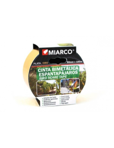 CINTA ESPANTA PAJAROS MIARCO 100 METROS ORO-PLATA