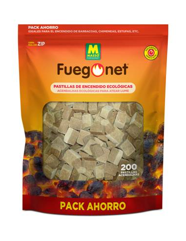 PASTILLAS ENCENDIDO FUEGO NET BOLSA 200 Unidades ECOLÓGICAS
