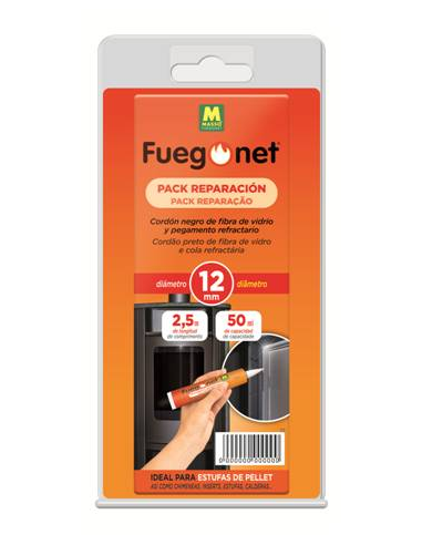 CORDON CHIMENEA FUEGO NET NEGRO Ø 12  COLA REFRAC 50 ml