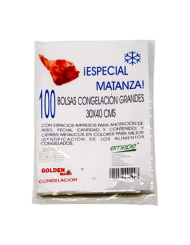 BOLSA CONGELADO GOLDEN  PAQUETE  100 uds  30x40 MATANZA