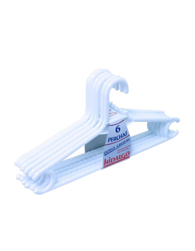 PERCHA PLÁSTICO HIDALGO PACK 6 uds BLANCAS