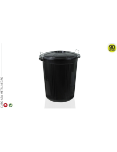 CUBO COLECTIVO ASA METAL 90 L NEGRO