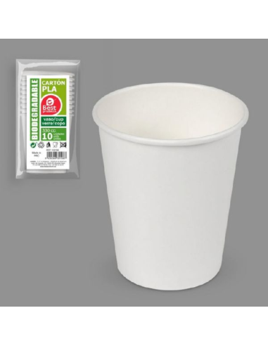 VASO CAMPING BEST PAQUETE  10 uds 330 cc CARTON BLANCO