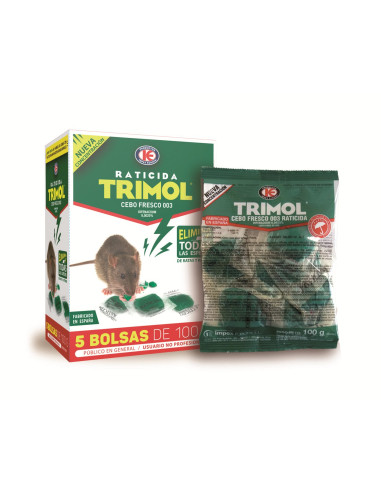 RATICIDA TRIMOL CEBO FRESCO 003 EXP. 5 BOLSAS 100 GRs